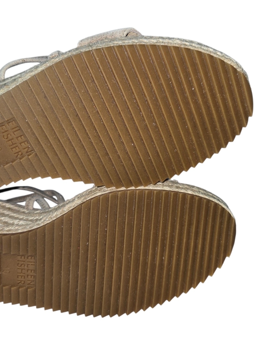 Eileen Fisher Wanda Metallic Suede Espadrille Wedge Sandals - Picture 11 of 15